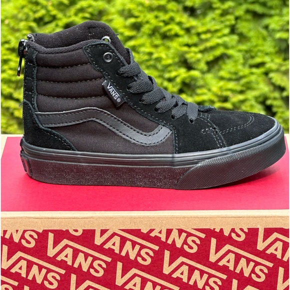 NEW Vans Youth Preschool Fillmore Casual Sneakers Black Canvas Suede - 11 - Picture 2 of 8